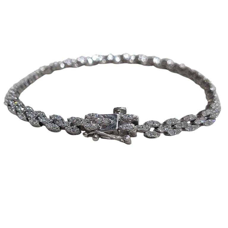 18k white gold bracelet and diamonds - Image 5