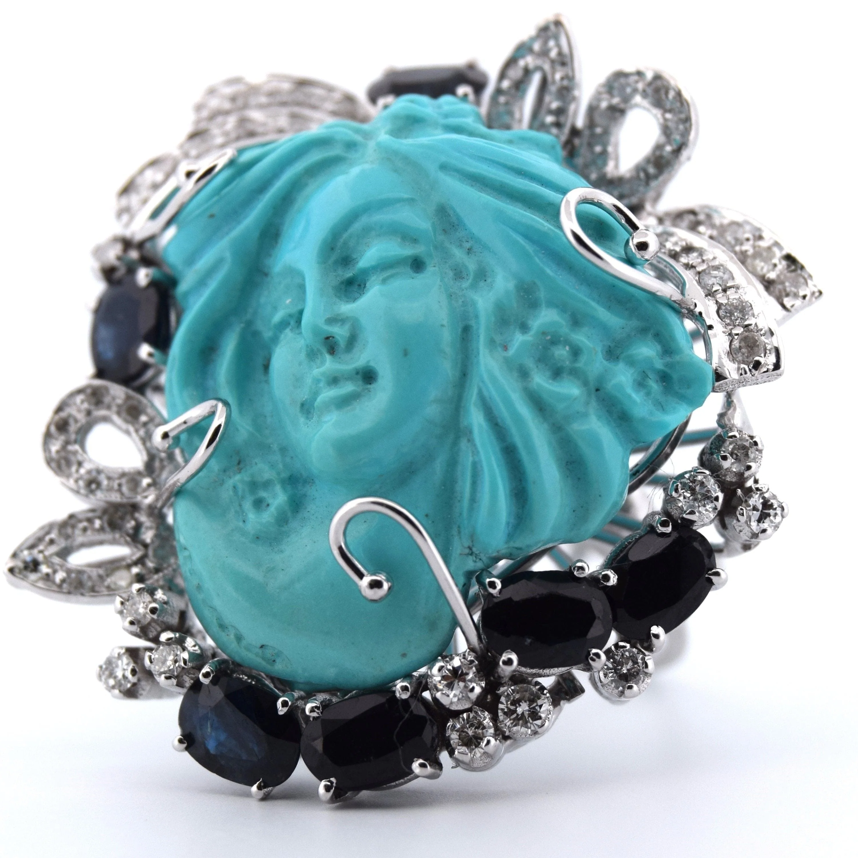 Anello zaffiro diamondi turkish scolpito - Image 5