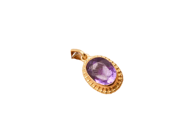Yellow gold Amethyst pendant
