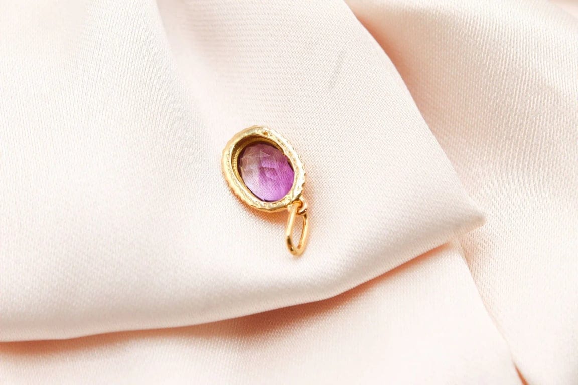 Yellow gold Amethyst pendant - Image 6