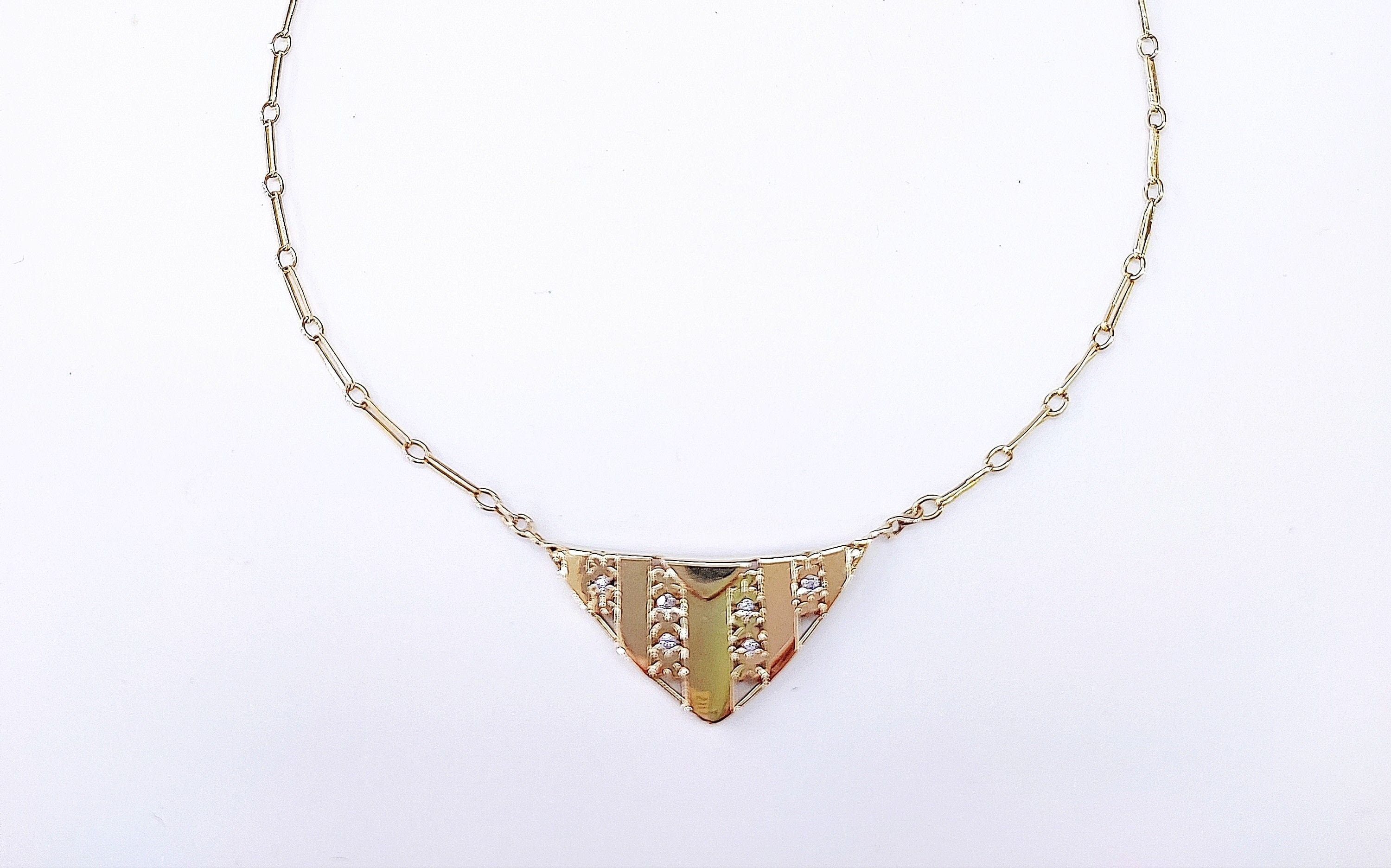 Necklace Art Deco in yellow gold