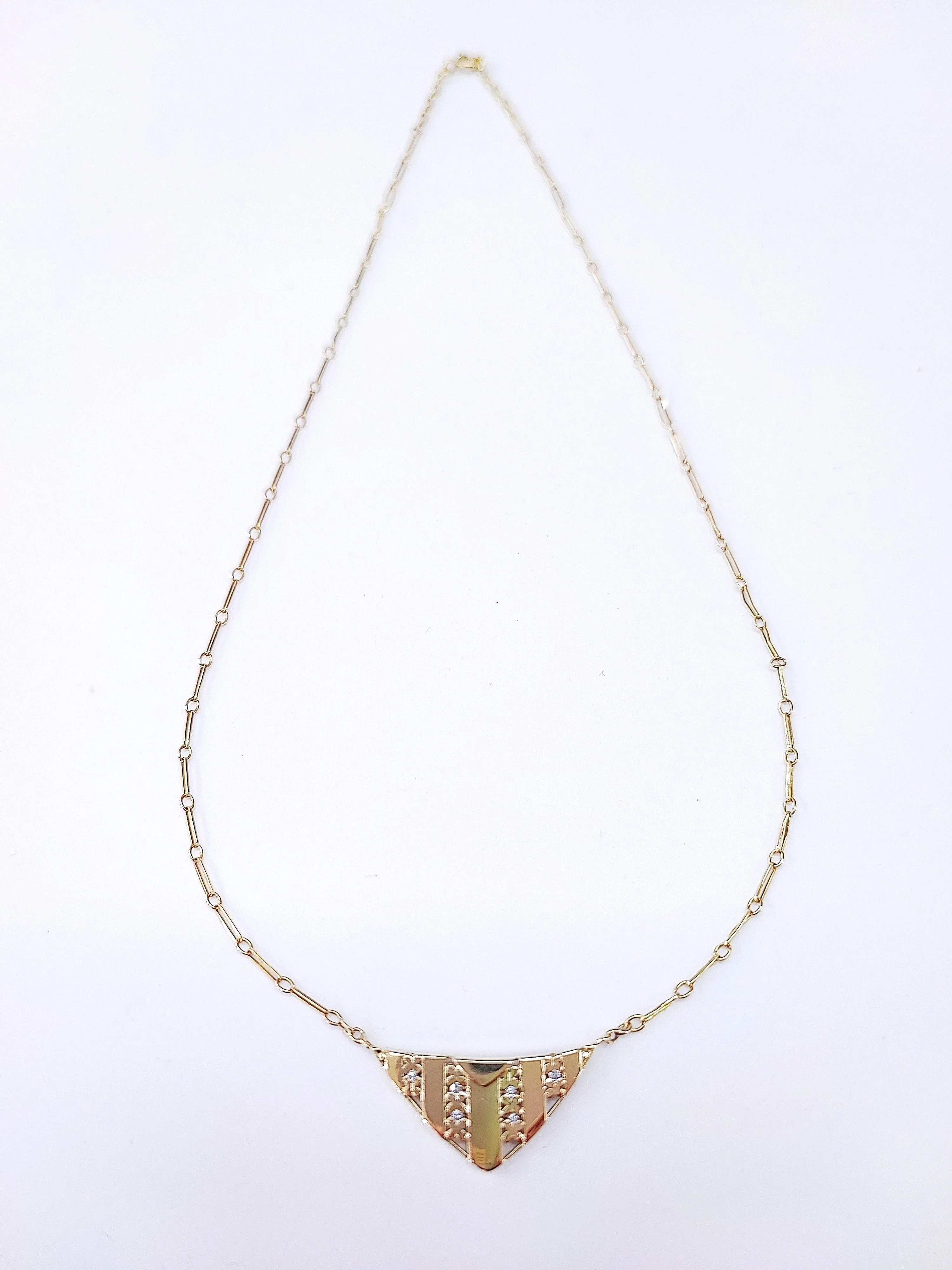 Necklace Art Deco in yellow gold - Image 6