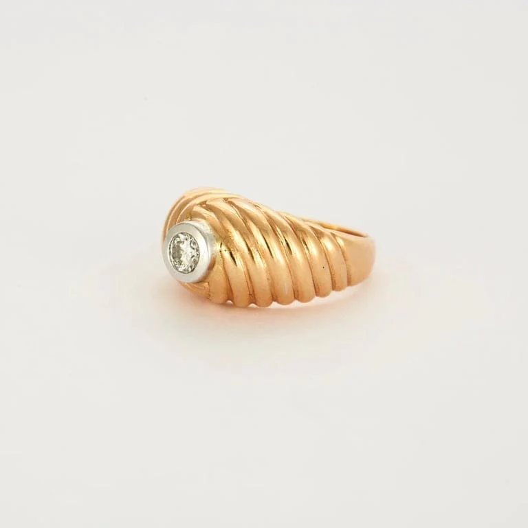 Yellow gold diamond ring - Image 3