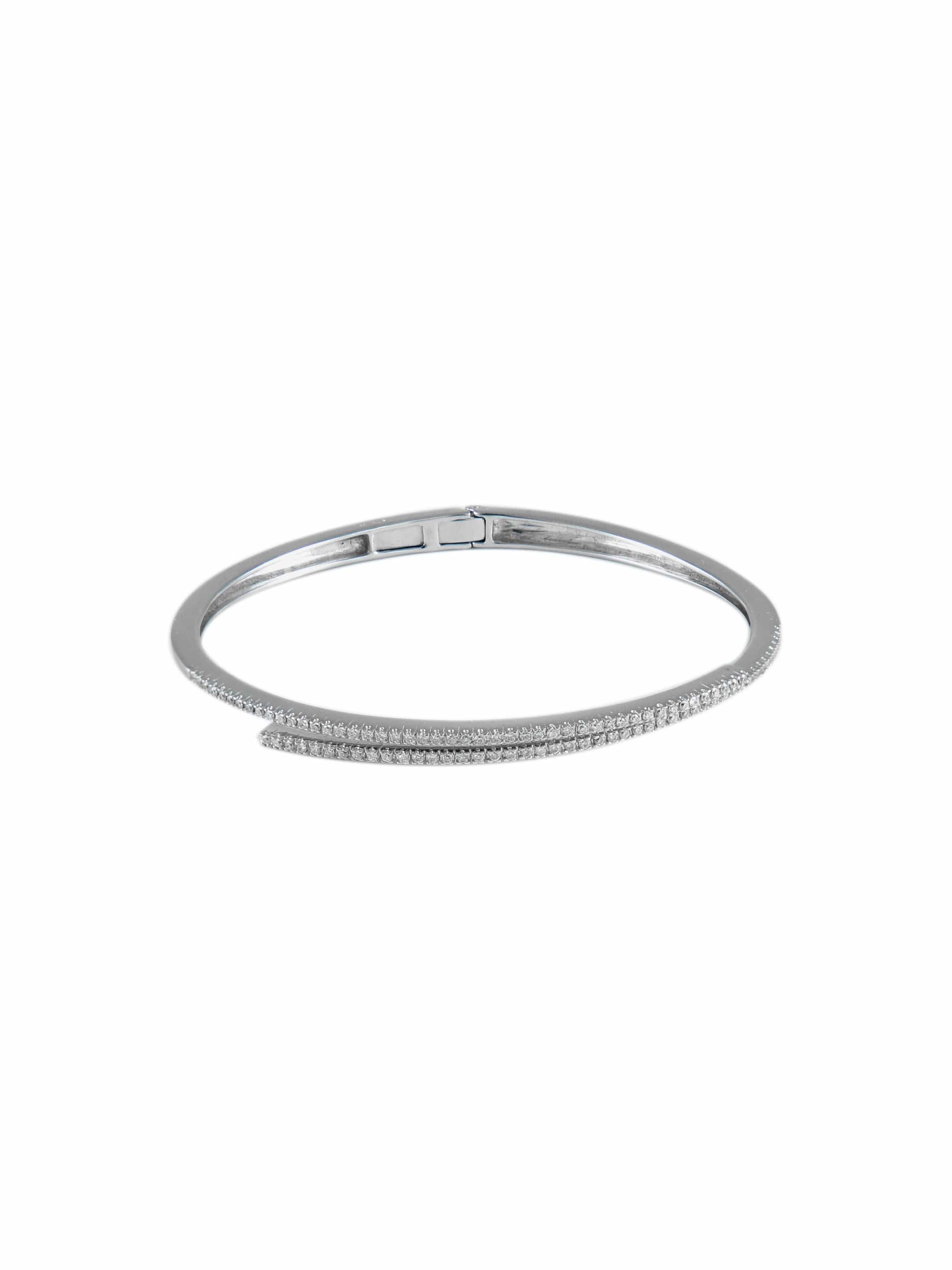 Double Diamond Bangle Bracelet