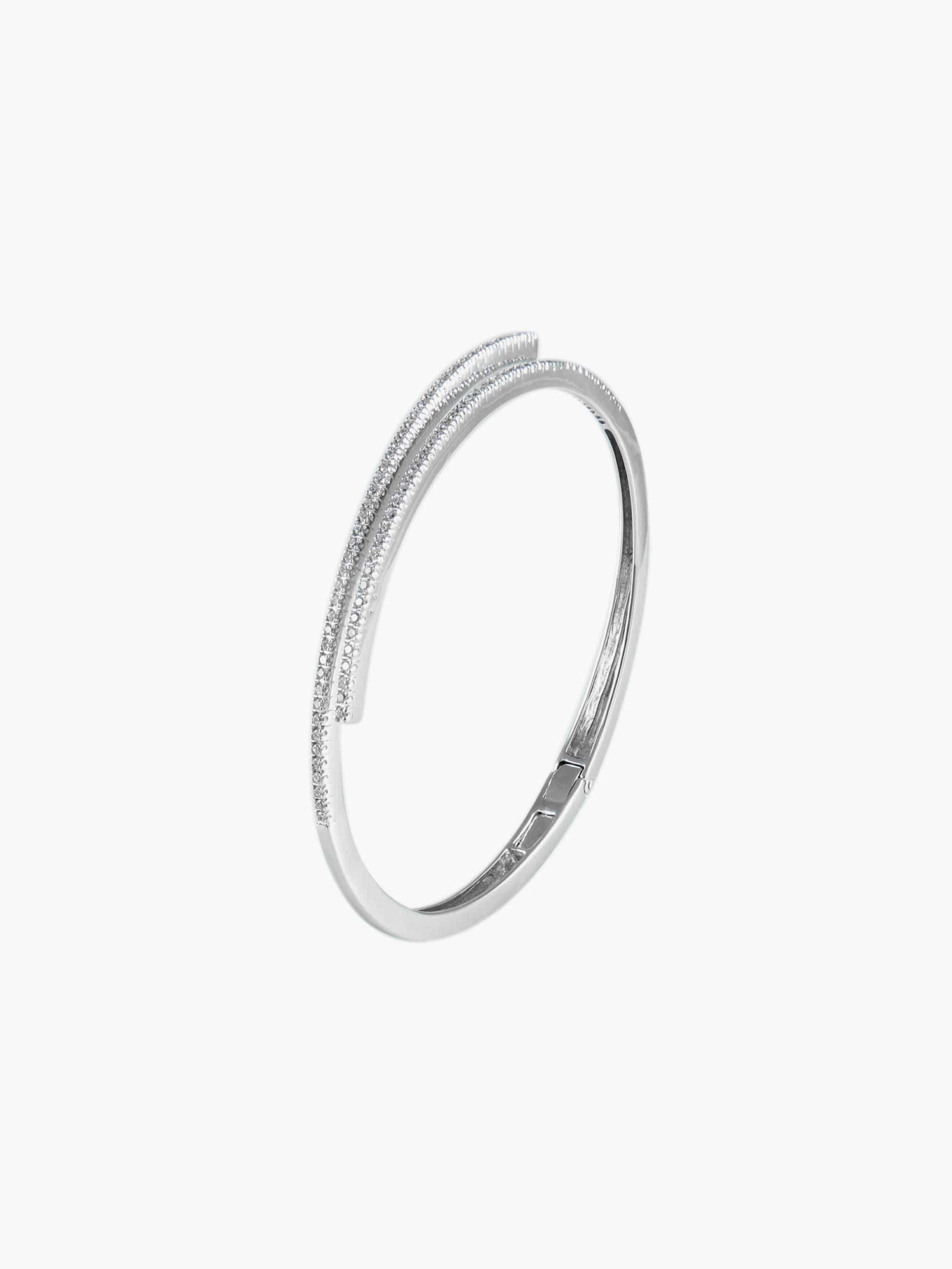 Double Diamond Bangle Bracelet - Image 4