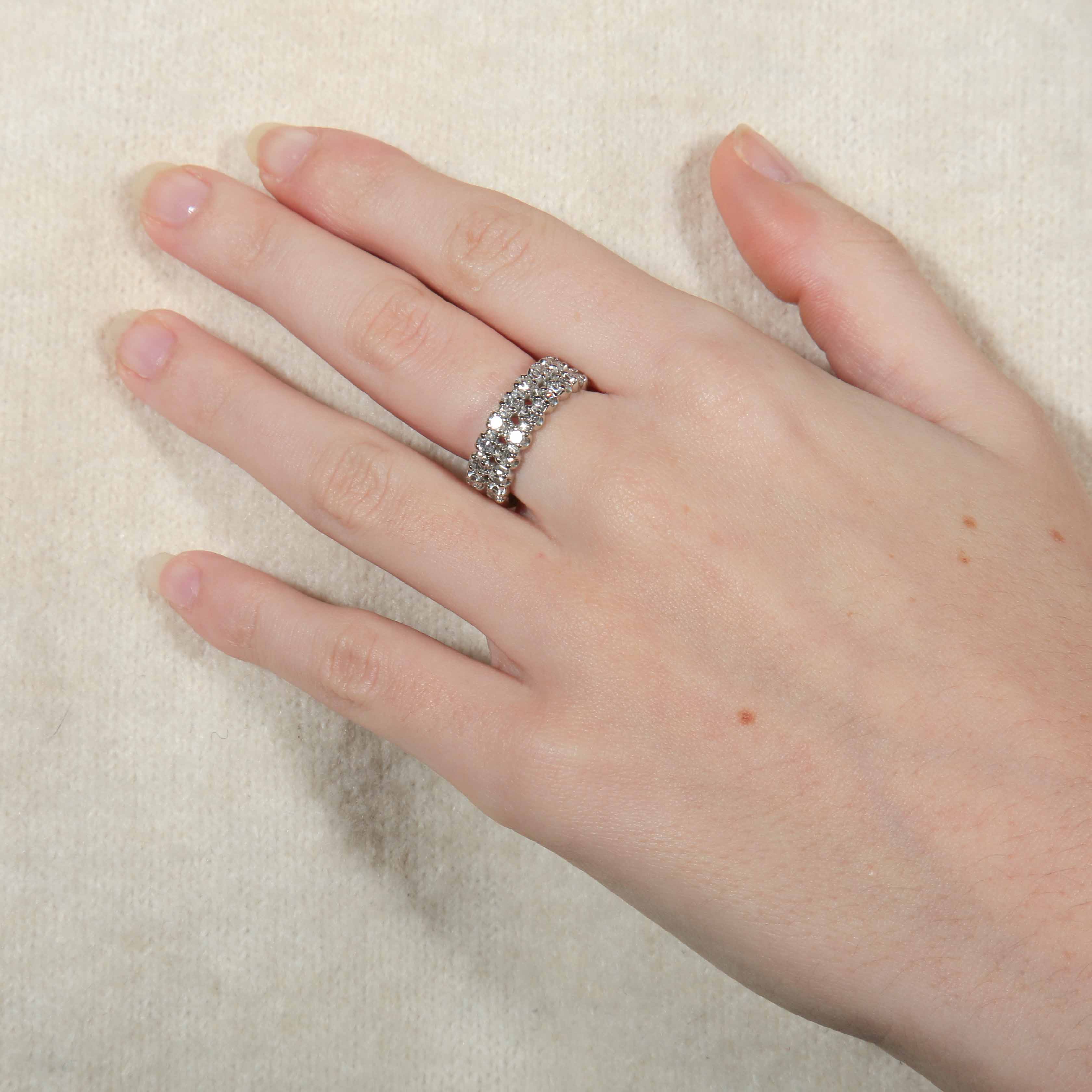 2 rows of diamond ring - Image 2