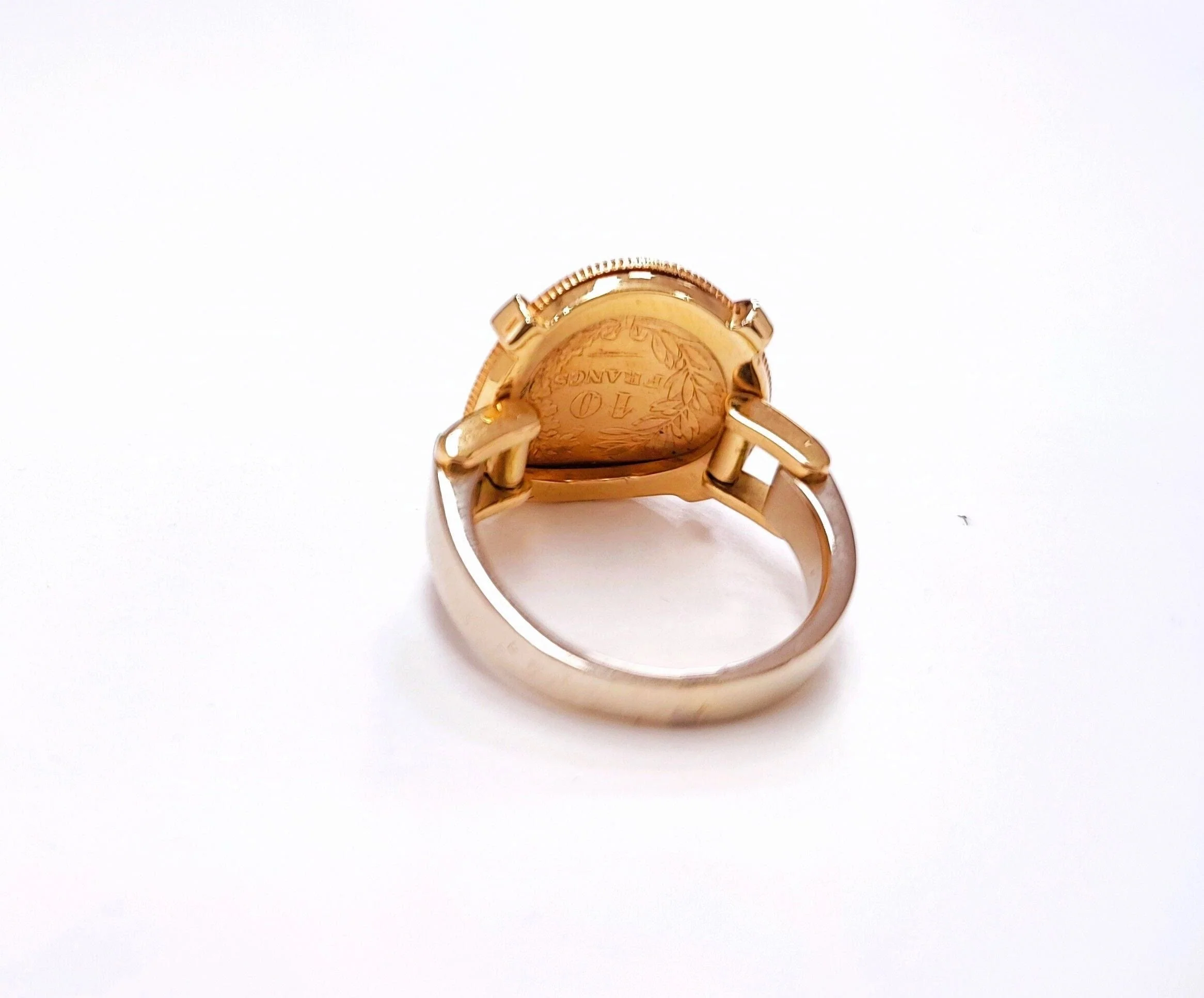 10 franc yellow gold coin ring - Image 4