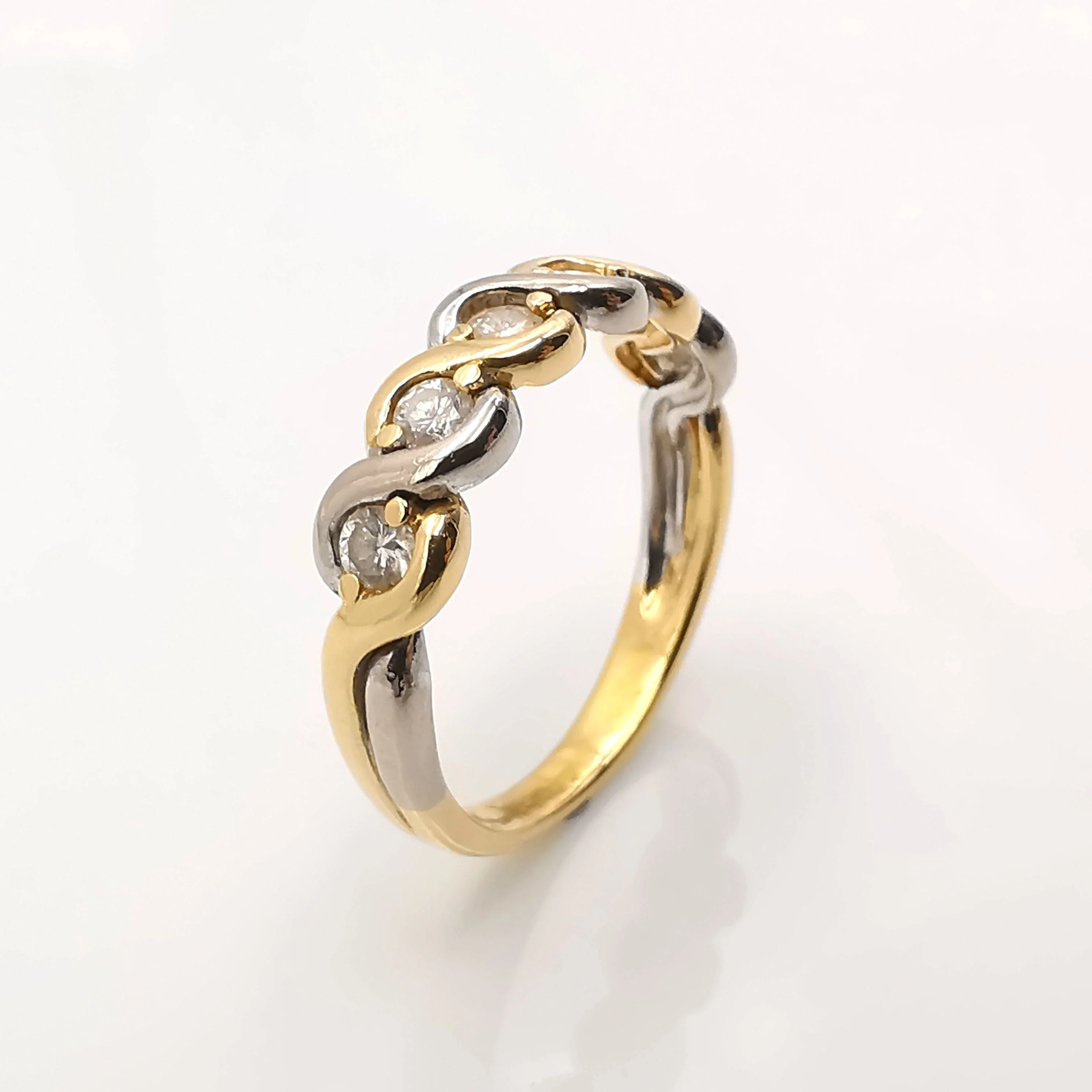 Yellow and white gold and diamond ring - Image 5