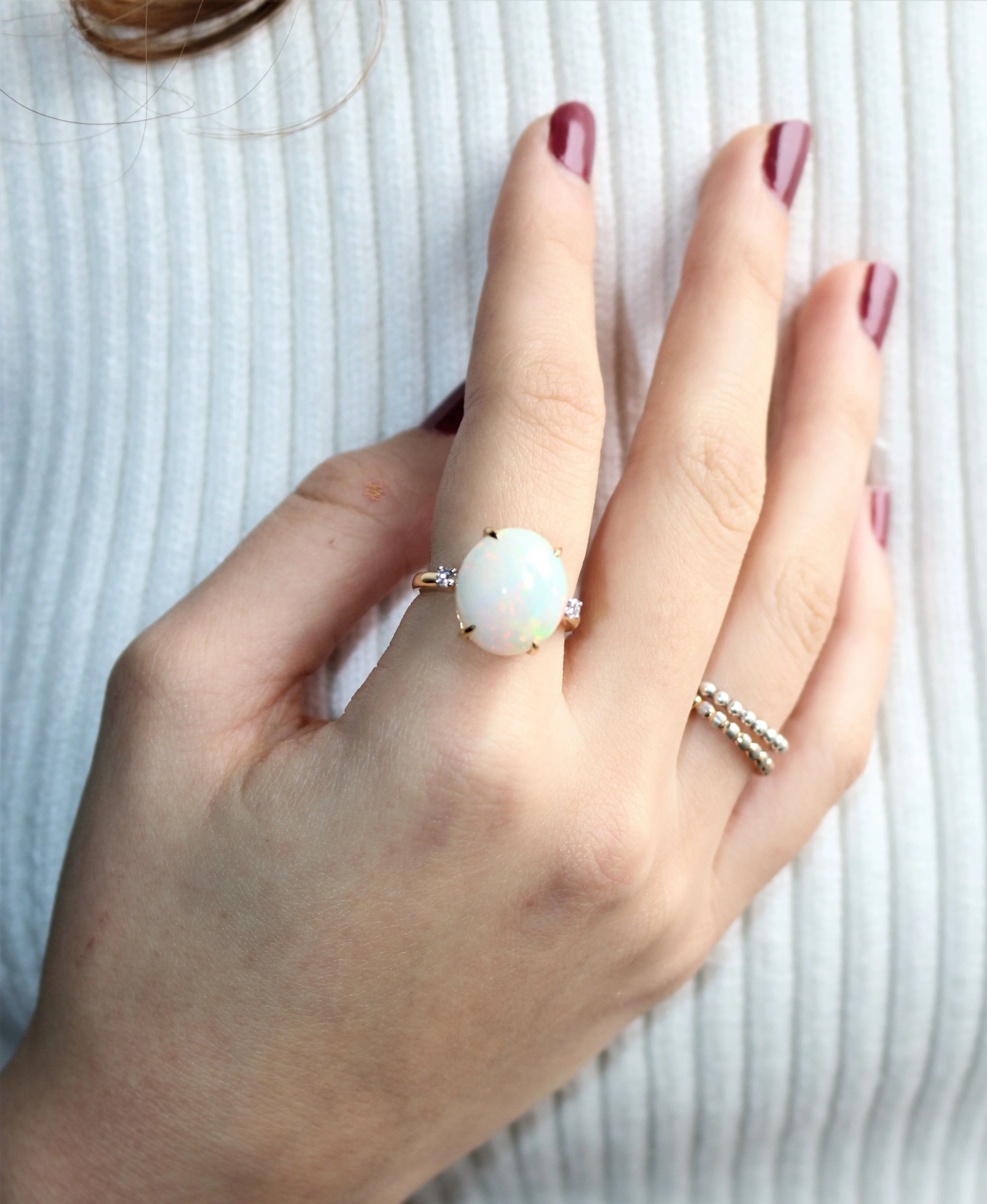 Opal cabochon ring - Image 3