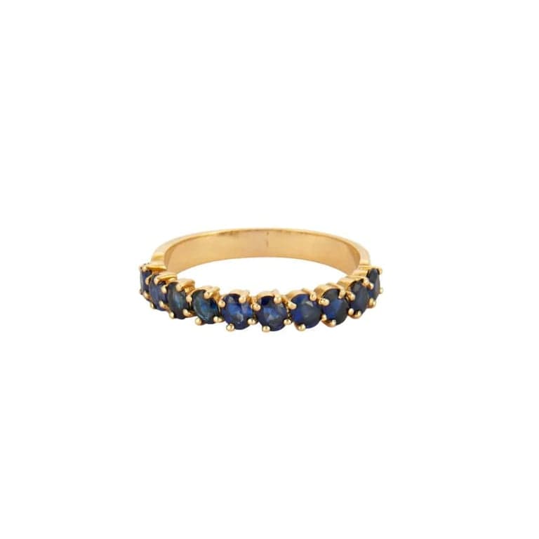 Half Sapphire wedding ring