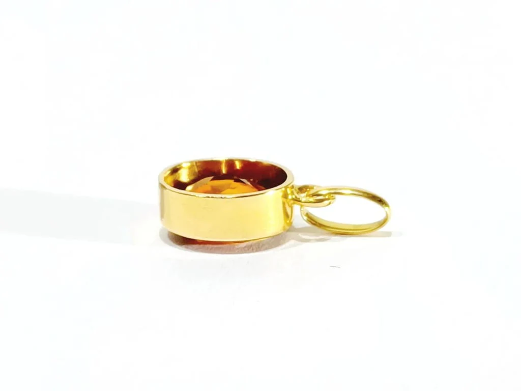 Yellow gold and citrine pendant - Image 12