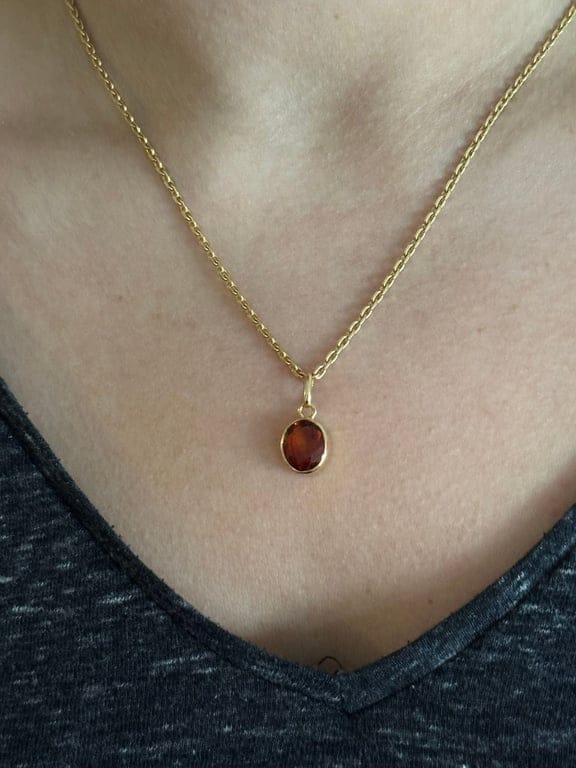 Yellow gold and citrine pendant - Image 3
