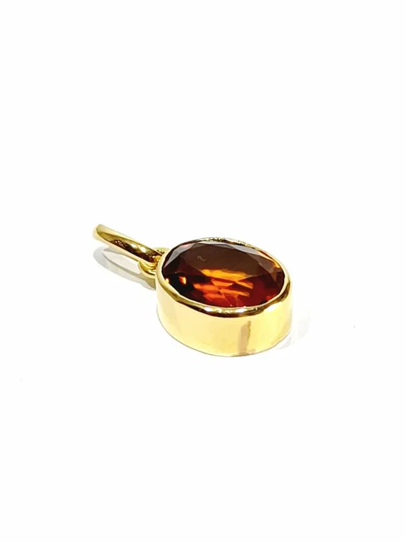 Yellow gold and citrine pendant - Image 5