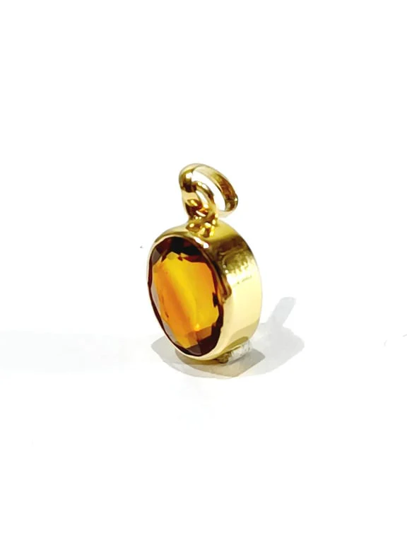Yellow gold and citrine pendant - Image 7