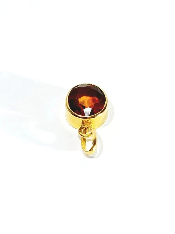 Yellow gold and citrine pendant - Image 8