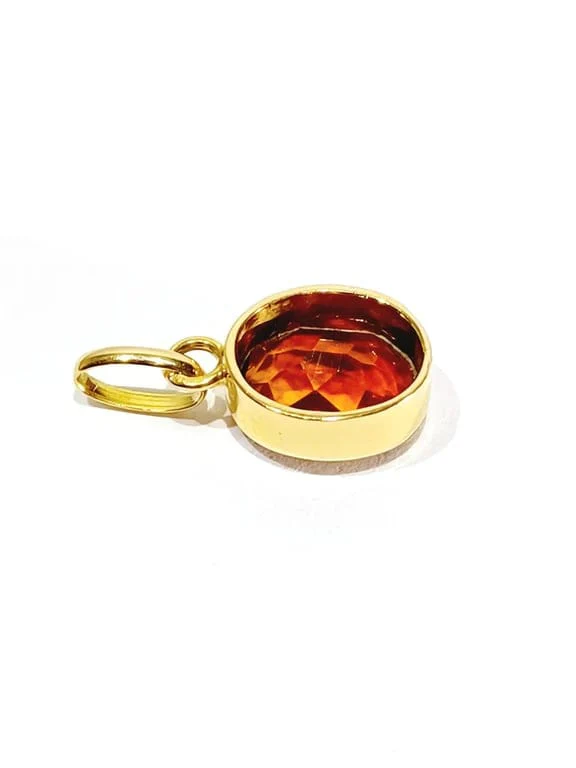 Yellow gold and citrine pendant - Image 9