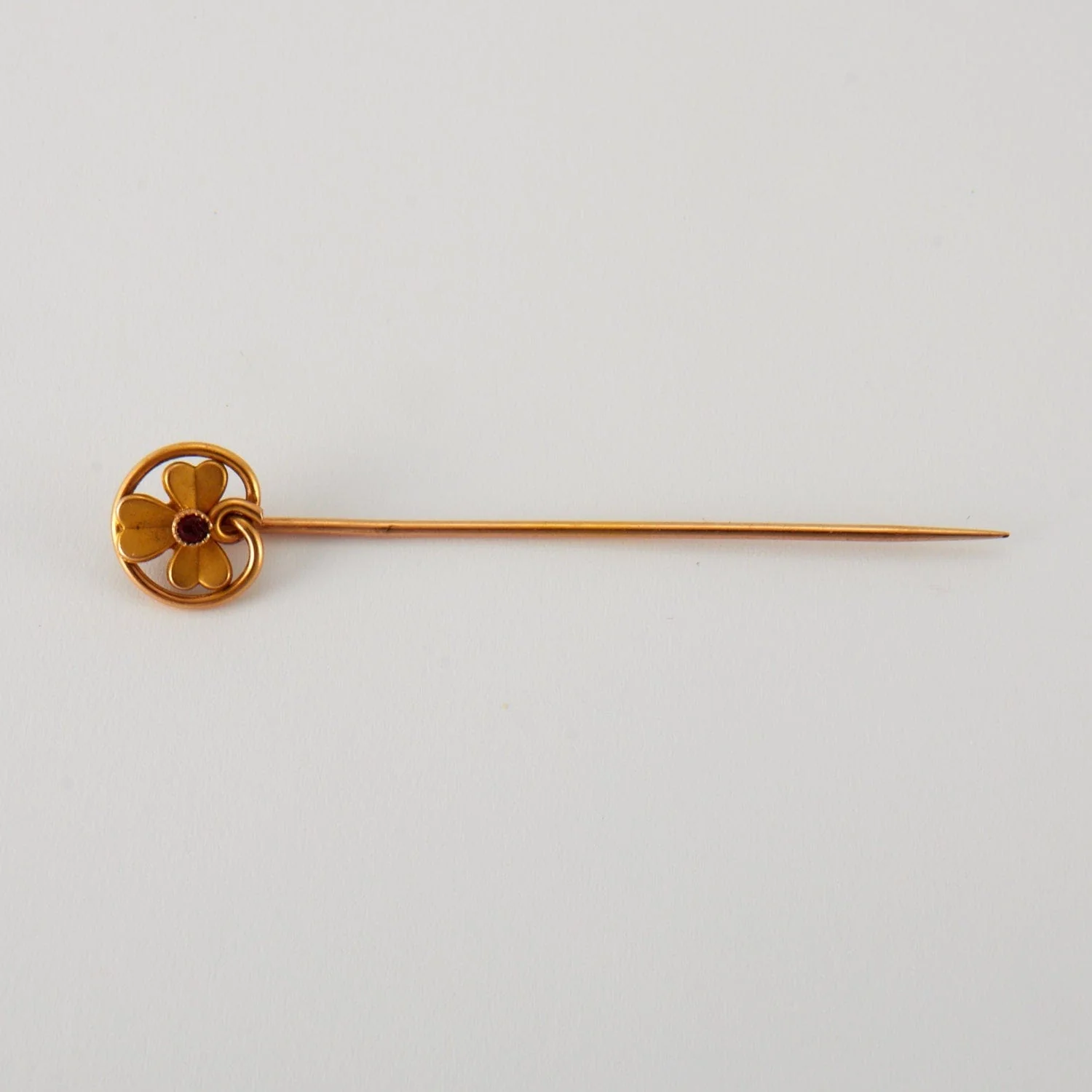 Ruby clover tie pin - Image 2