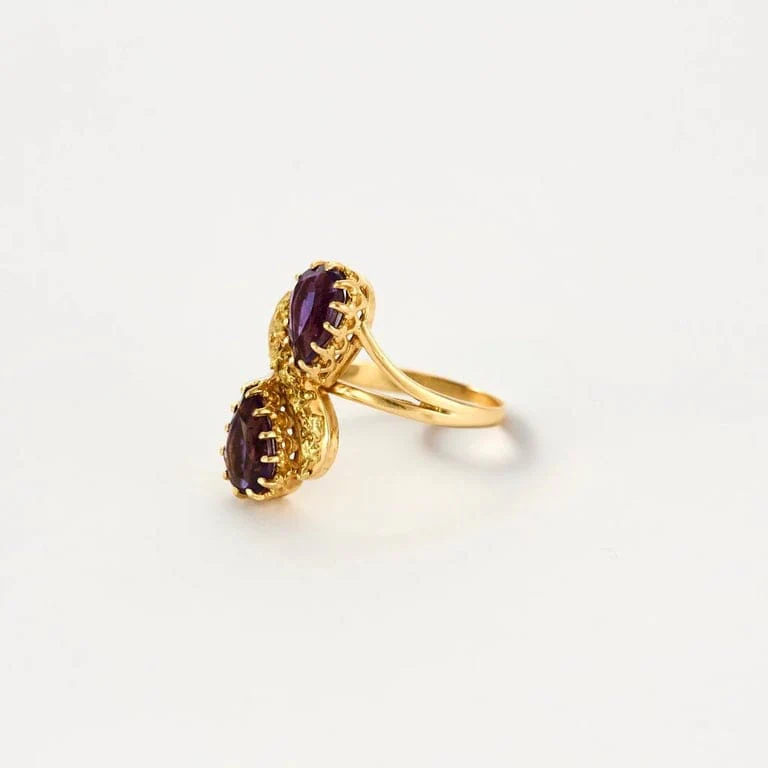Yellow gold amethyst ring - Image 3