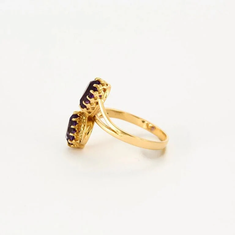 Yellow gold amethyst ring - Image 4