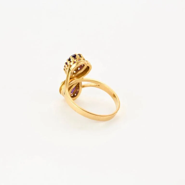 Yellow gold amethyst ring - Image 6