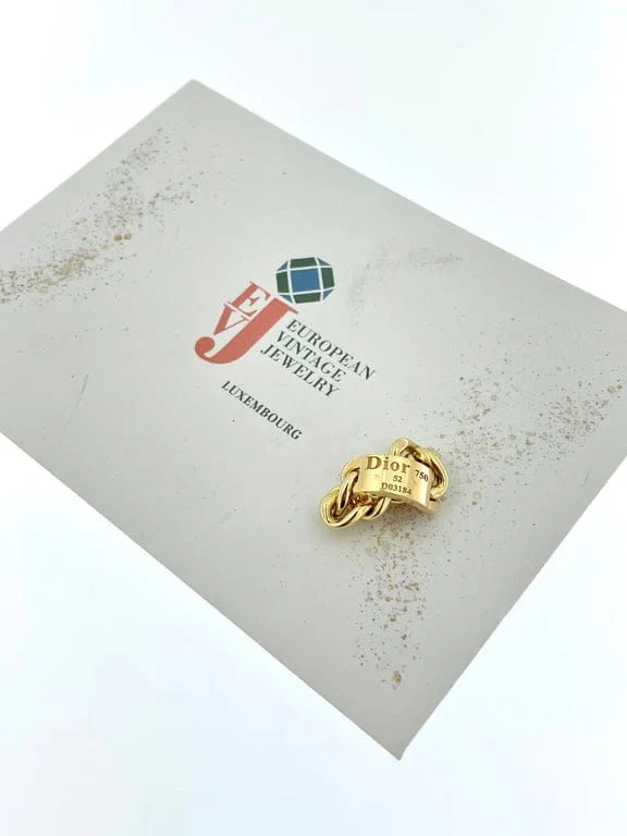 Dior Yellow Gold Chain Link Ring - Image 6