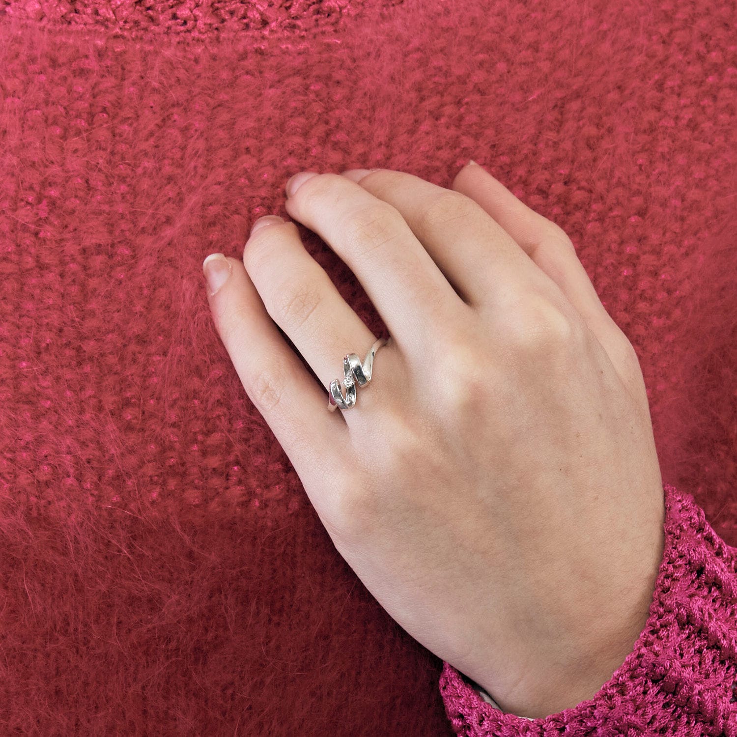 Ring Mouvementéand white gold - Image 6