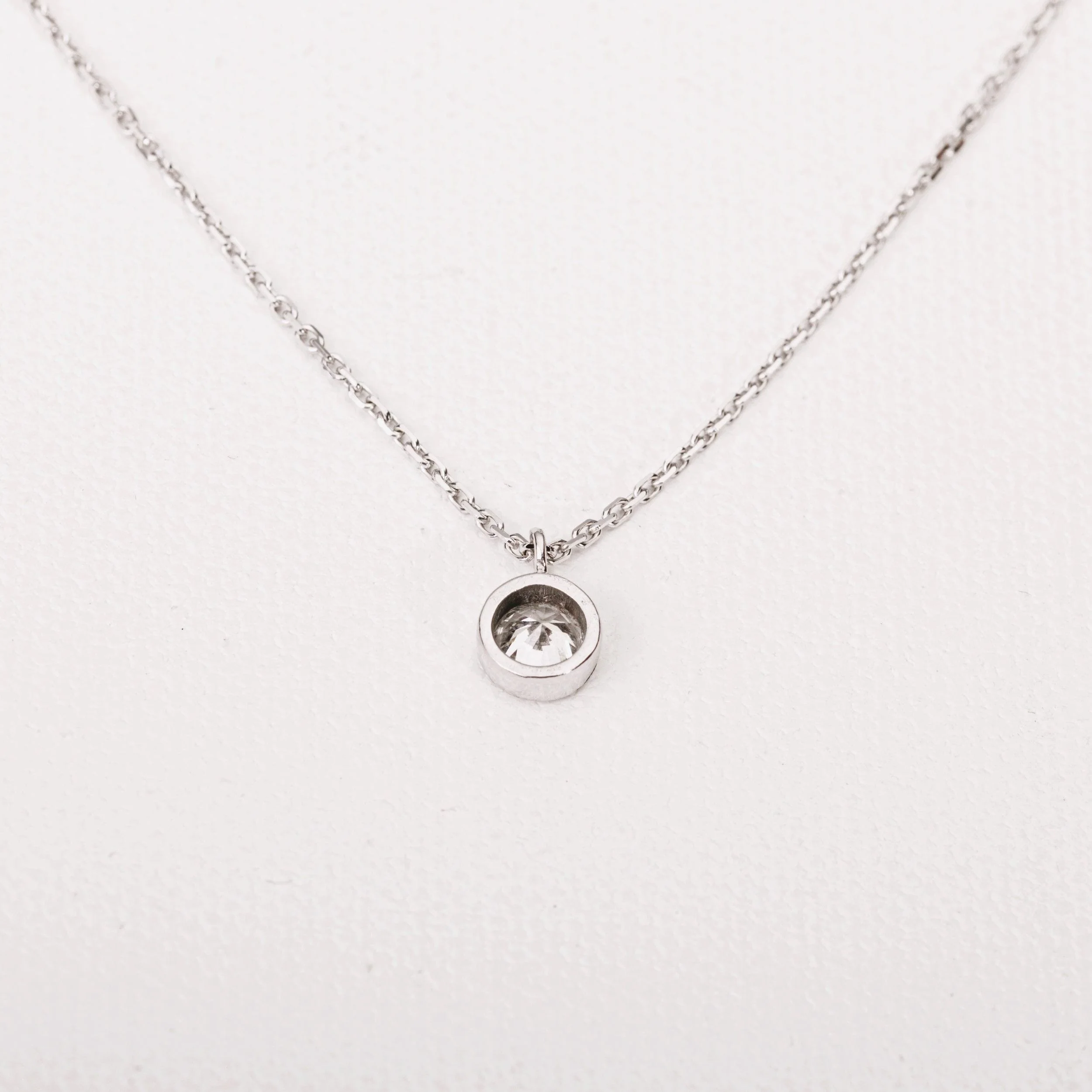 Necklace Solitaire white gold diamond - Image 3