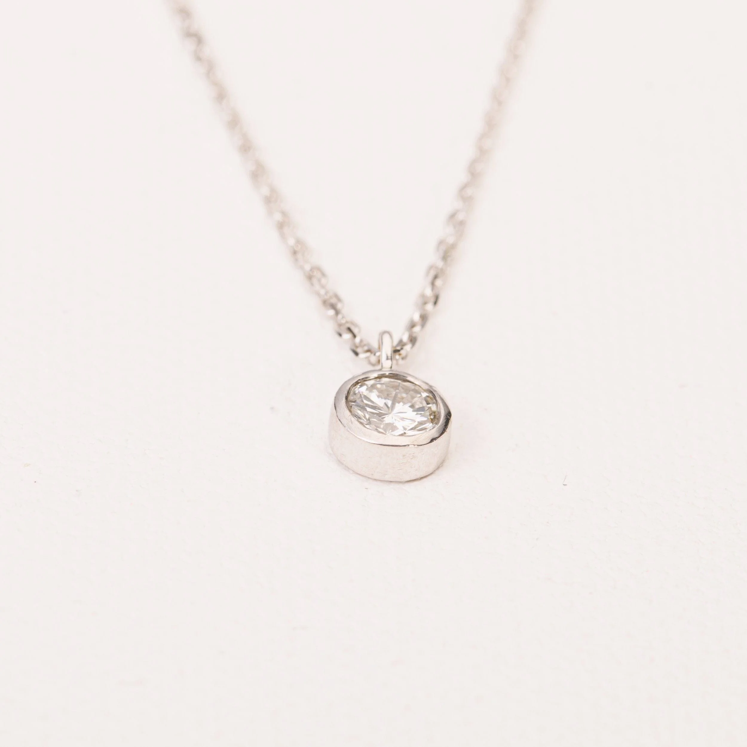 Necklace Solitaire white gold diamond - Image 6