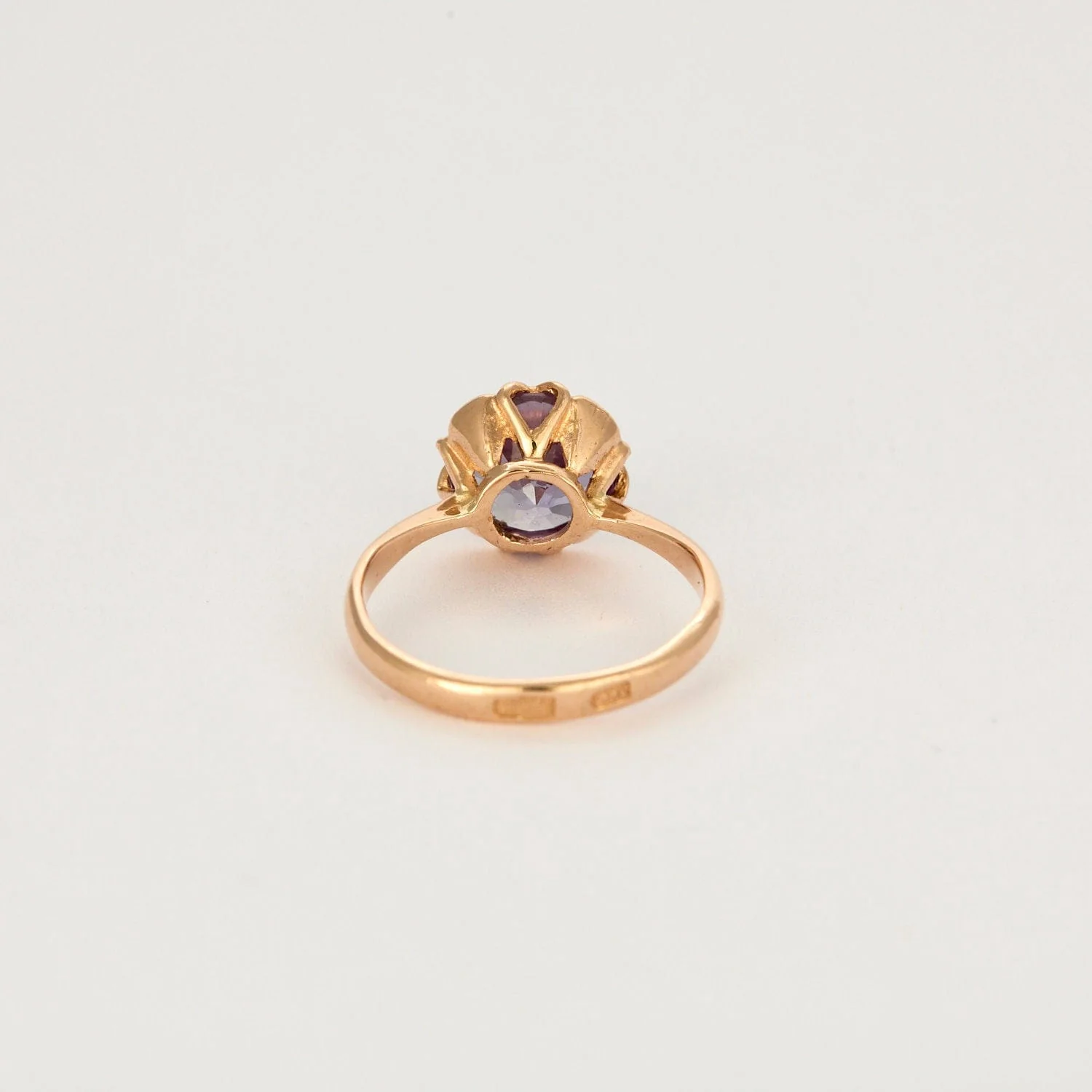 Teal Sapphire Rose Gold Ring - Image 5
