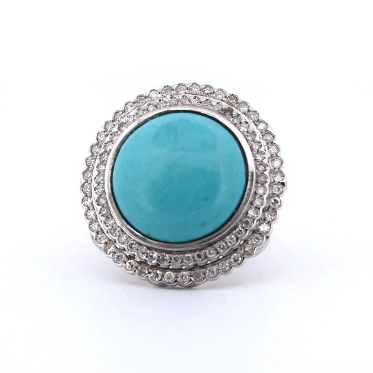 Ring Art Deco Turkish yellow gold diamonds - Image 4
