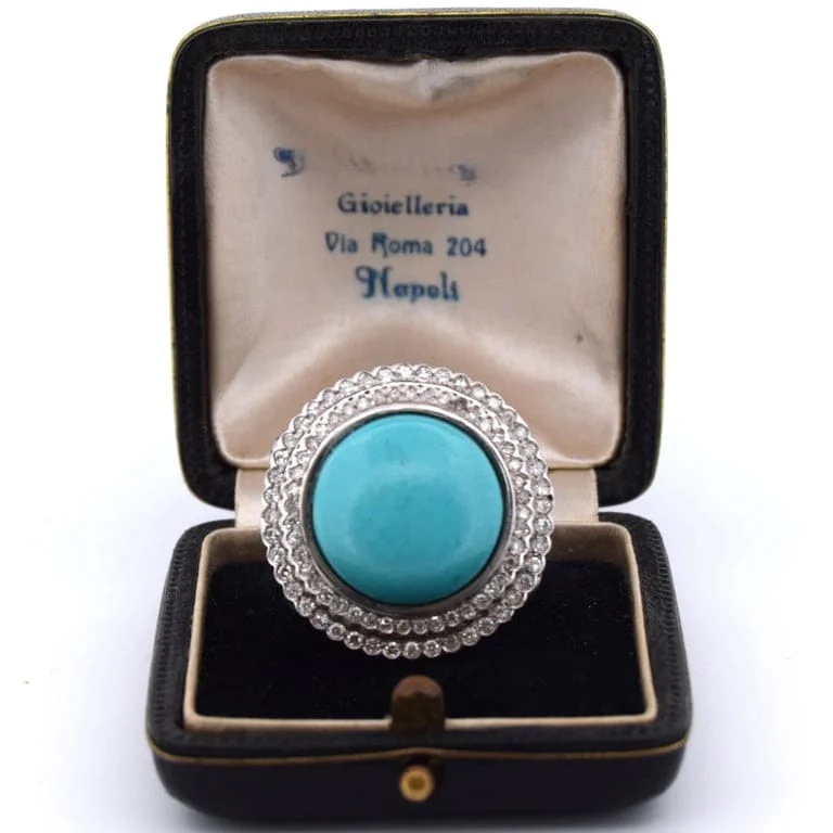 Ring Art Deco Turkish yellow gold diamonds - Image 8