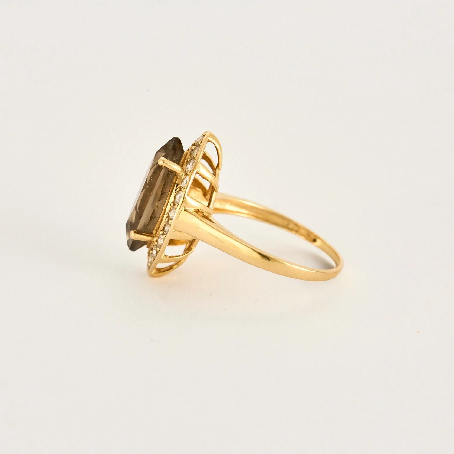 Marquise ring in yellow gold quartz - Image 3