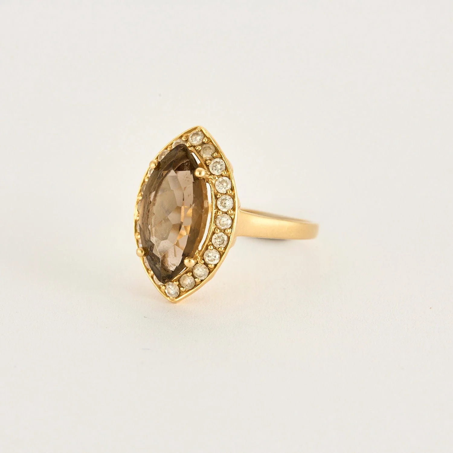 Marquise ring in yellow gold quartz - Image 5