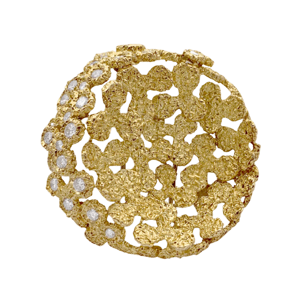 Pin Fred, yellow gold, diamonds. - Image 4