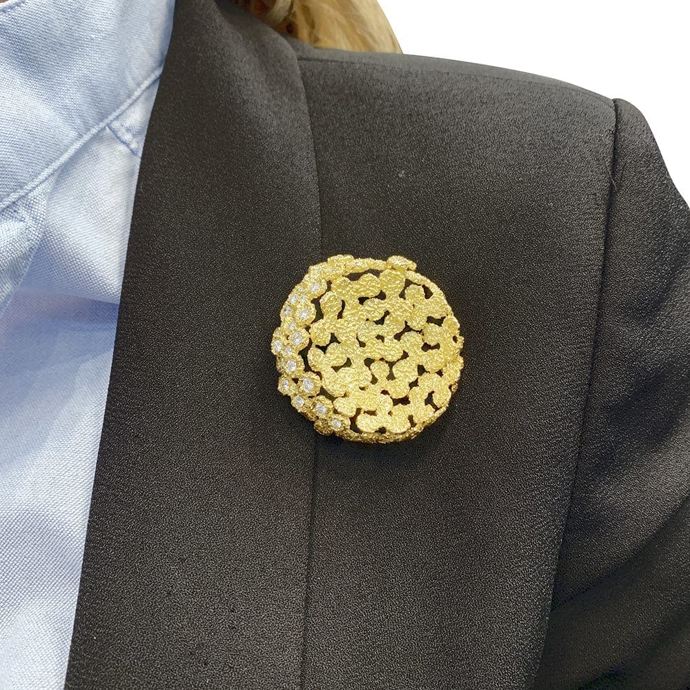 Pin Fred, yellow gold, diamonds. - Image 8