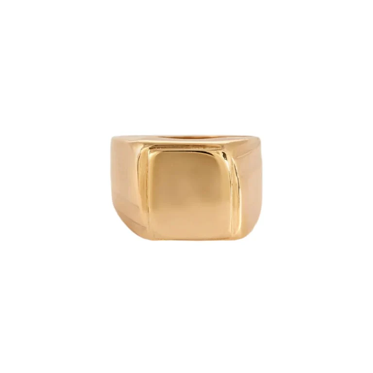 Solid gold men's signet ring