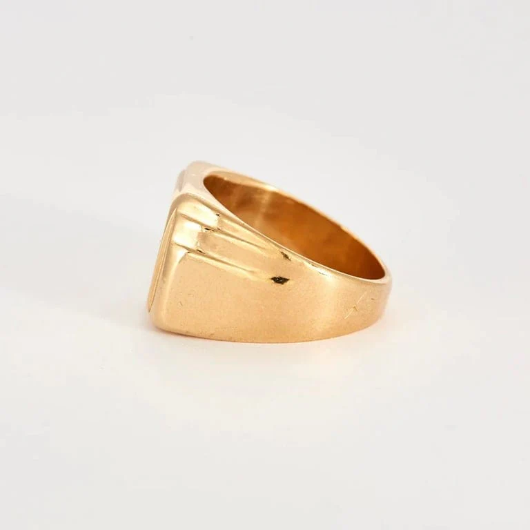 Solid gold men's signet ring - Image 4
