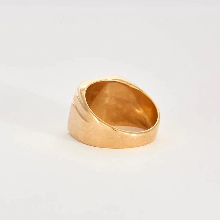Solid gold men's signet ring - Image 5