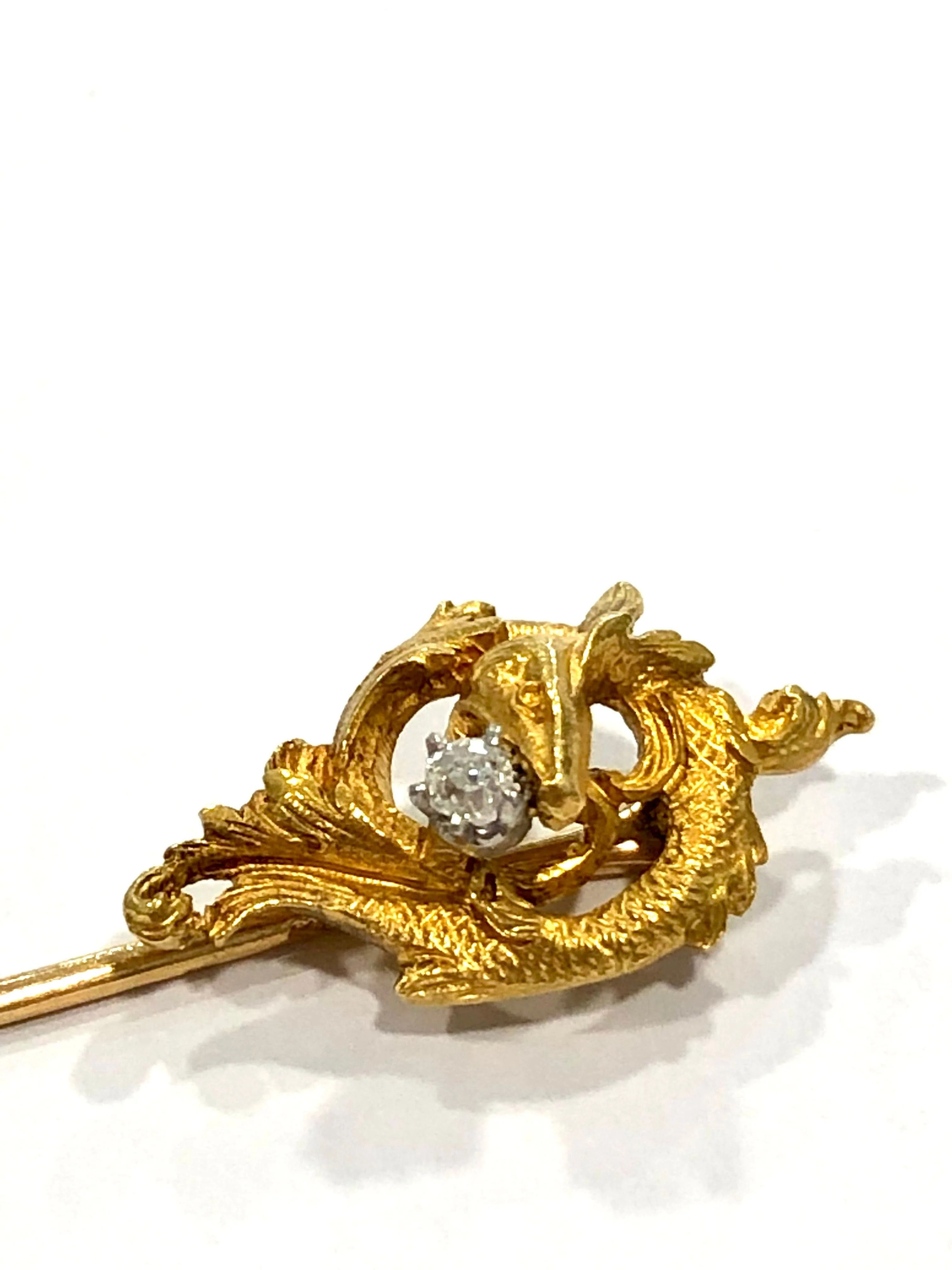 Yellow gold and diamond brooch - Image 5