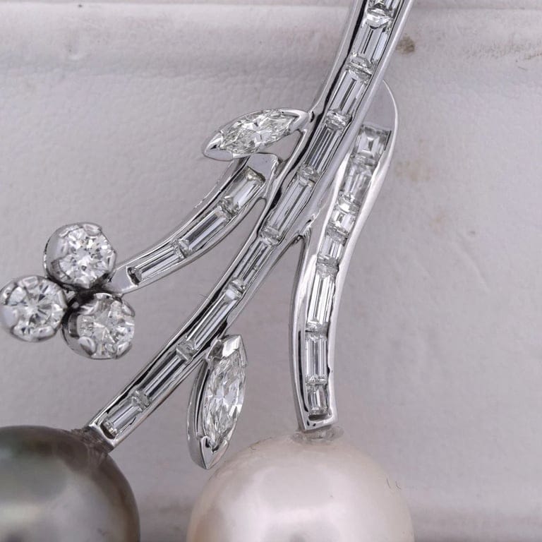 White gold pendant with pearl - Image 4