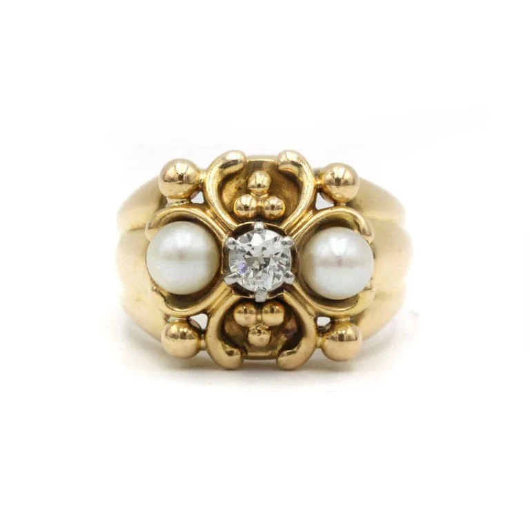 Ring - Gold, Diamond & Pearls