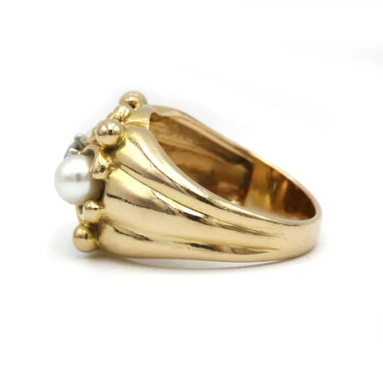 Ring - Gold, Diamond & Pearls - Image 2