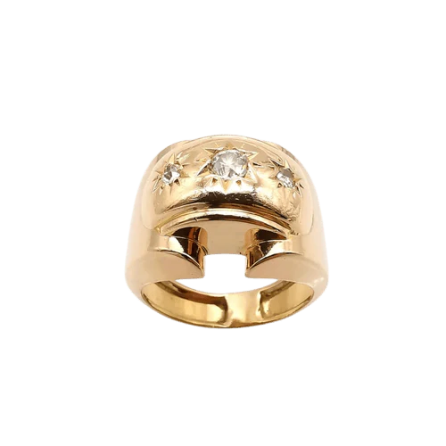 Ring tank yellow gold diamonds