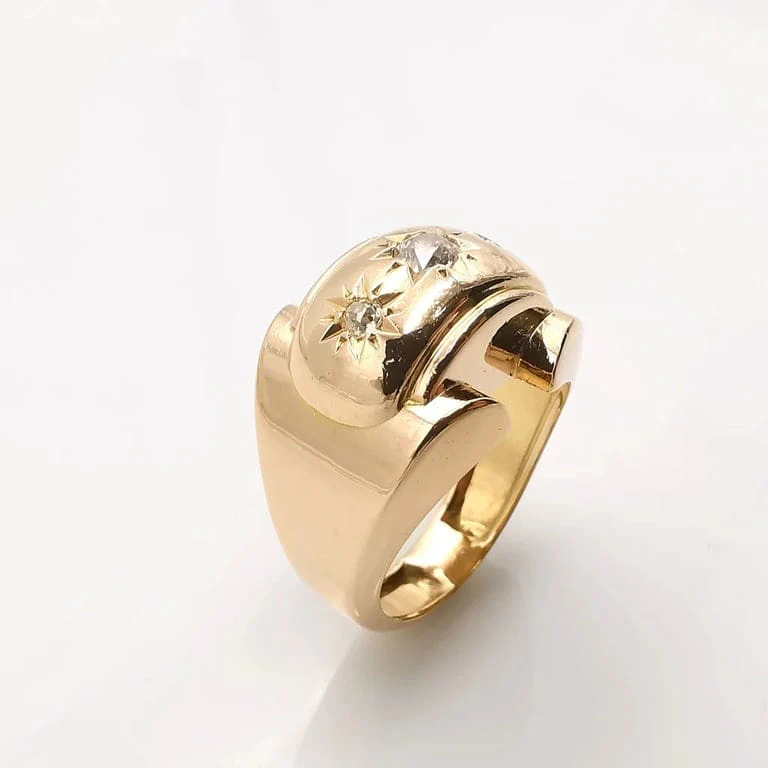 Ring tank yellow gold diamonds - Image 3