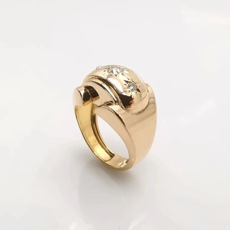 Ring tank yellow gold diamonds - Image 4
