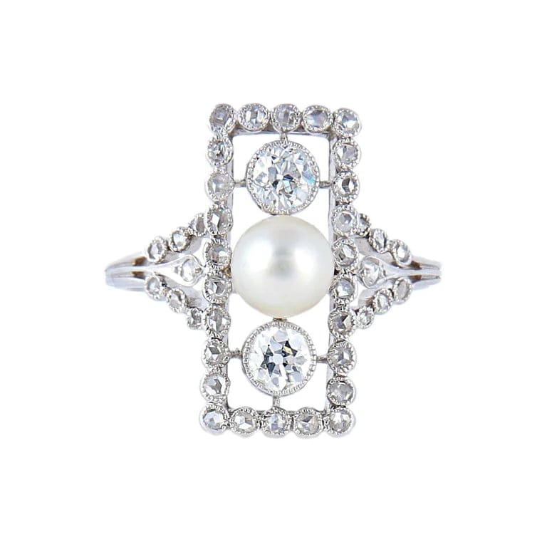 Fine Pearl Diamond Ring
