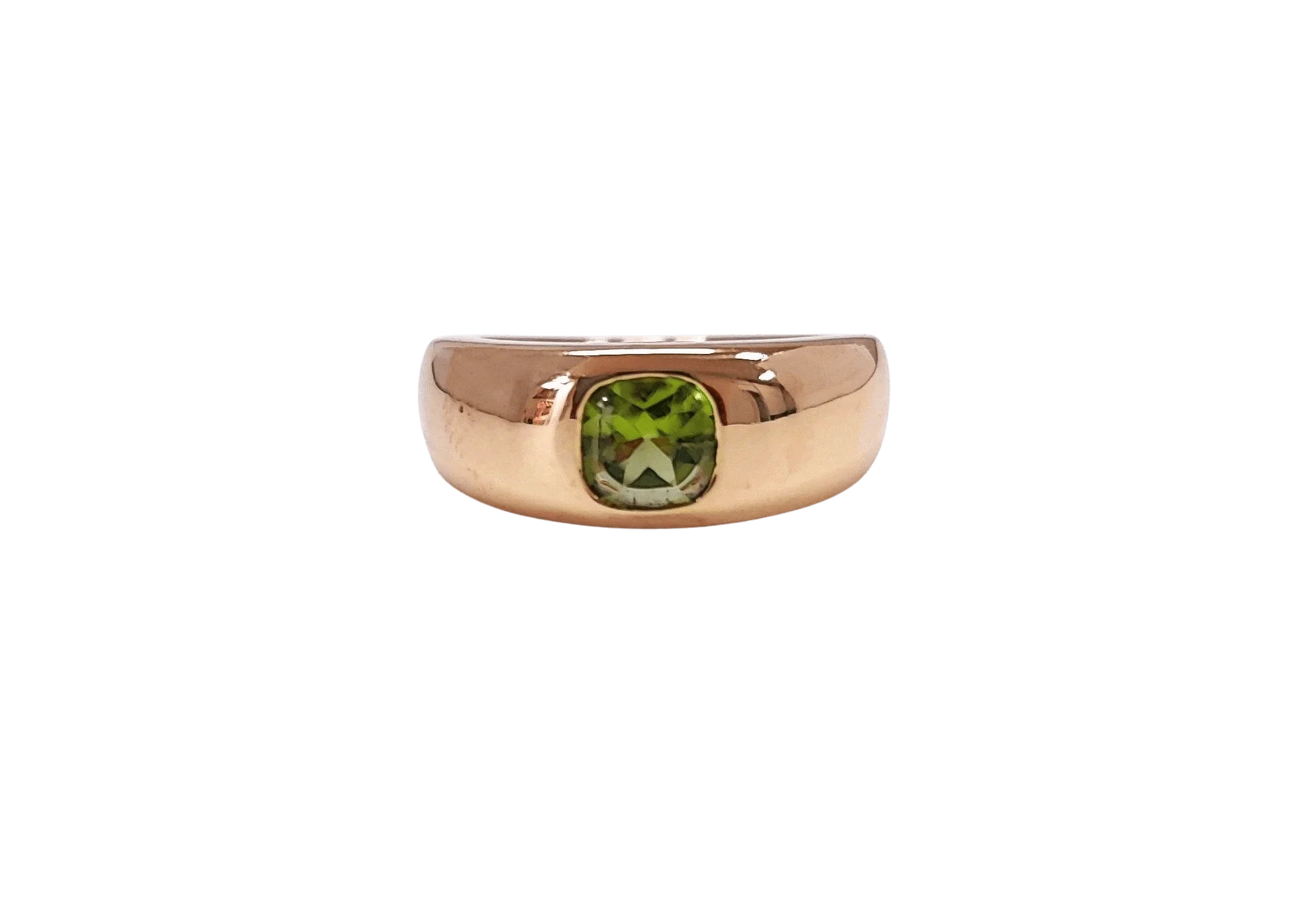 Peridot ring yellow gold bangle