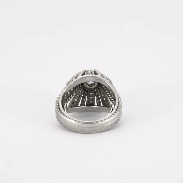 Dome Ring White gold Diamonds - Image 5