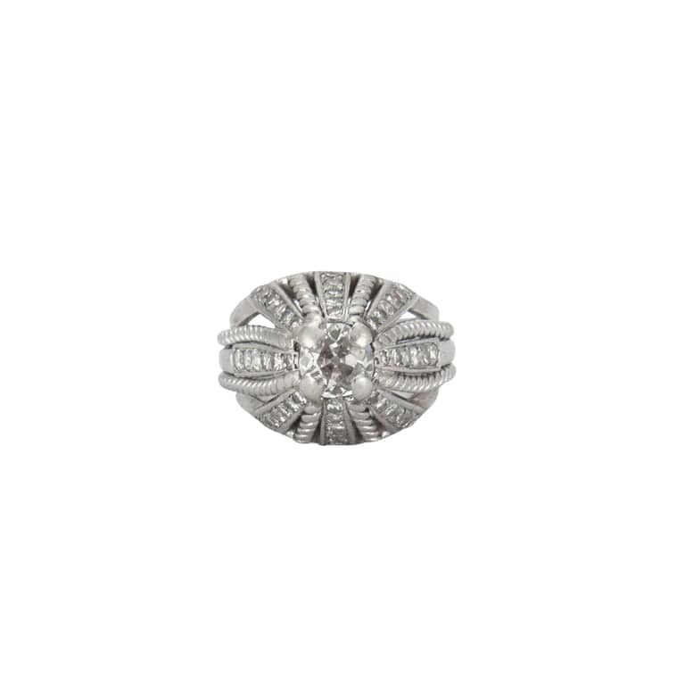 Dome Ring White gold Diamonds - Image 6
