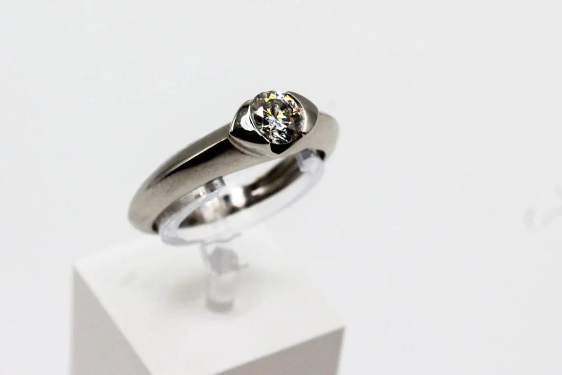 Solitaire white gold and diamond  - Image 3